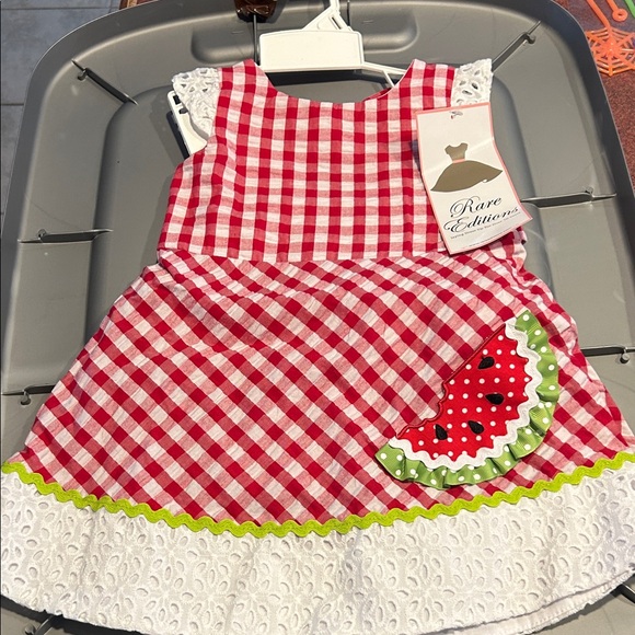 Rare Editions Other - Girls 18 month new nwt watermelon Gigham seersucker casual dress bloomers